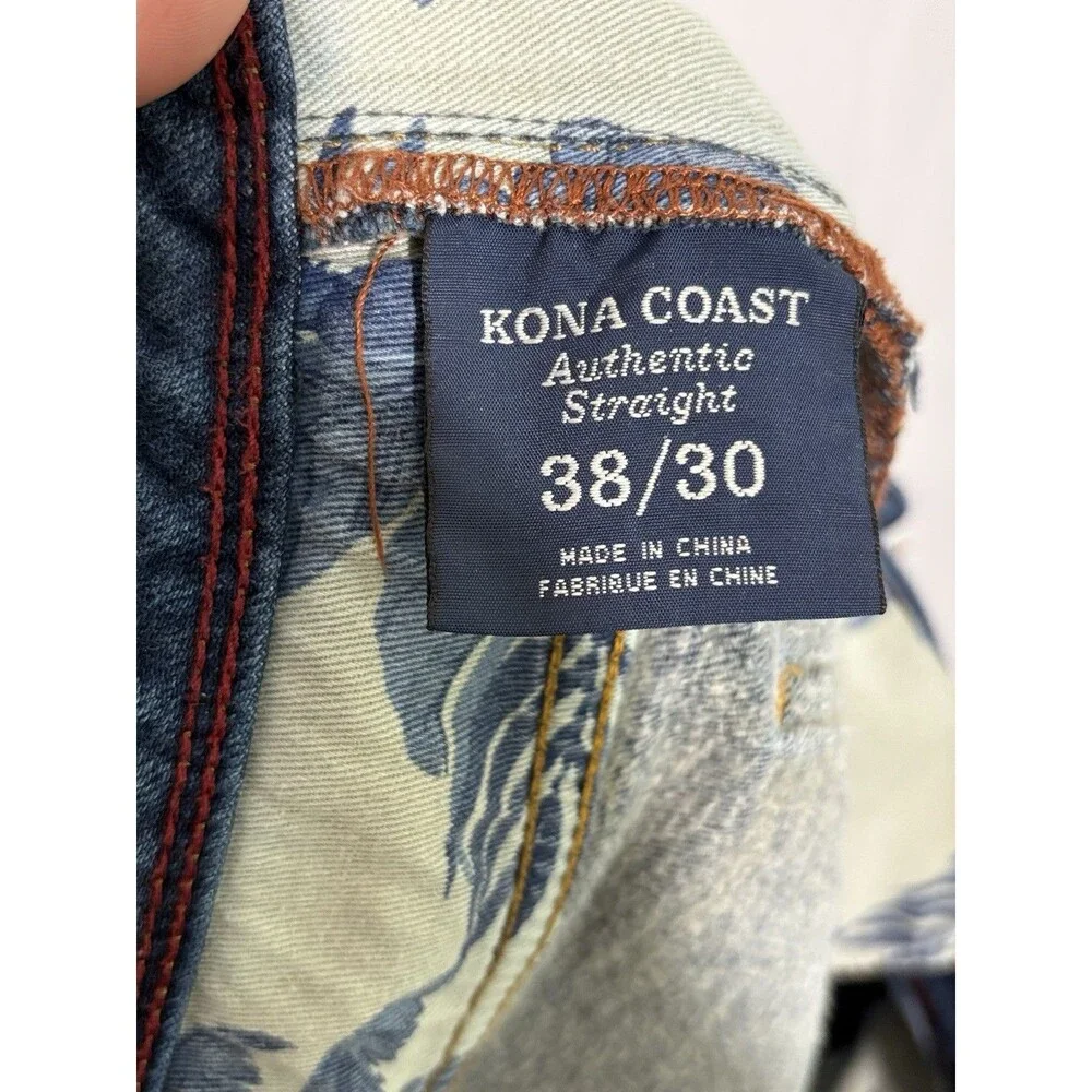 Tommy Bahama Straight Leg Jeans Men's 38 30 Blue Kona Coast Denim Authentic